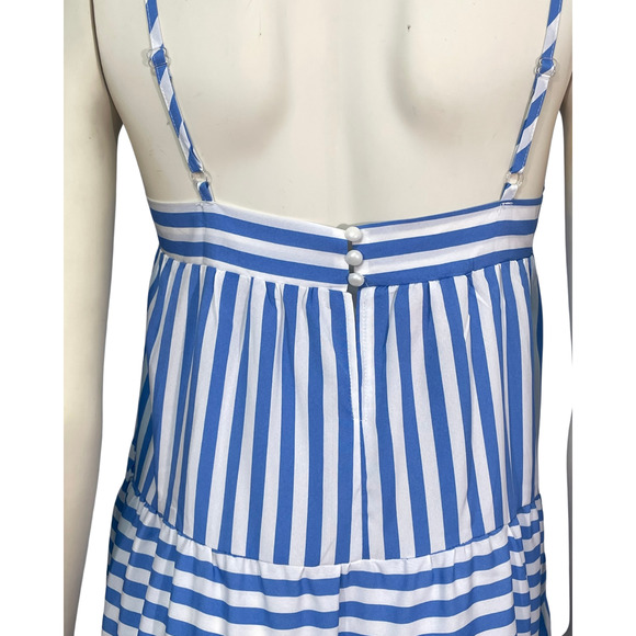 3-FOR-$30 Anna-Kaci Sz S Striped Babydoll Sun Dress Tiered Skirt Ruffle Blue New - Picture 9 of 12
